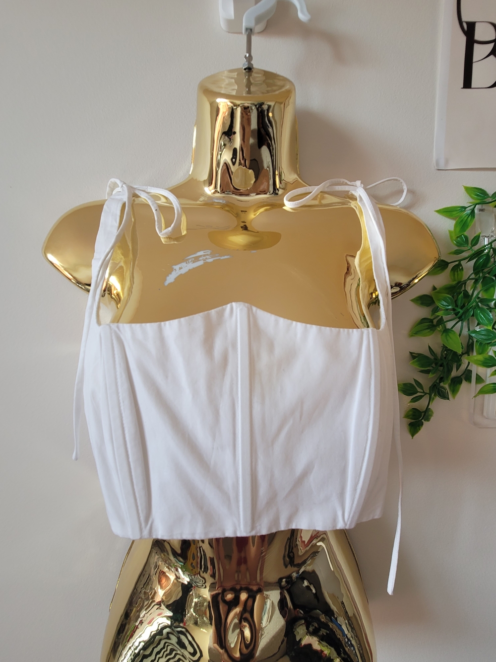 For Love & Lemons White Tie-Shoulder Bustier Tank